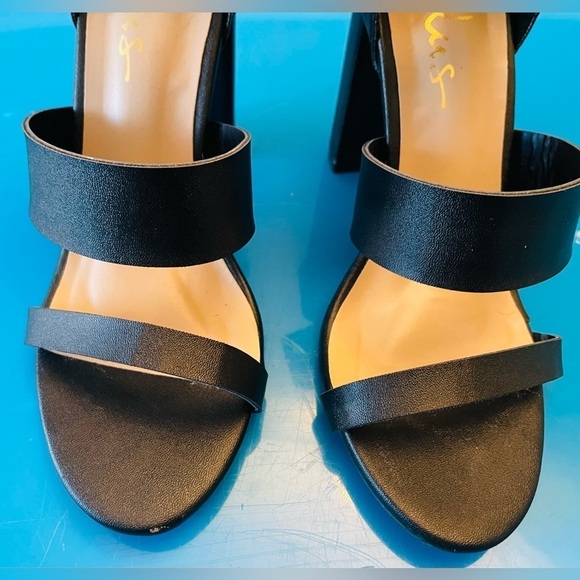 LULU’S Black Ankle Strap Open Toe Sandal Heels Size 7 - Picture 5 of 9
